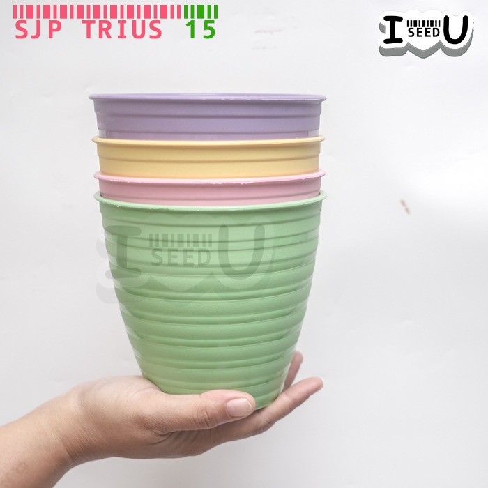 Pot Bunga Pirus Warna Raja Lebah 14cm Motif Tawon - SJP