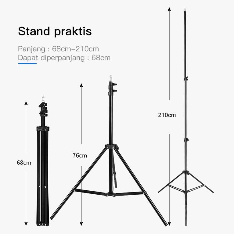 4.4 SALE【Termurah paket komplit】210CM Tripod+Ring Light 26CM/20CM+Phone Holder for Live Makeup YouTu
