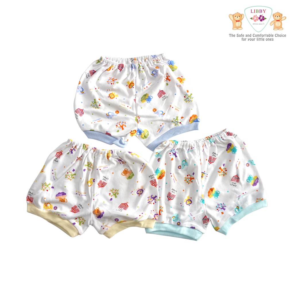 LIBBY Celana  Pendek  Rib Anak  Motif Cirques 3pcs set 