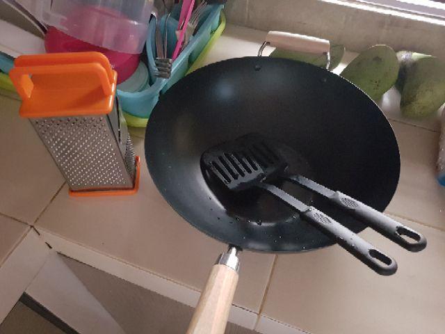 Maspion Kiku Wok Handle Wajan Penggorengan Kuali Besi Anti Lengket 33