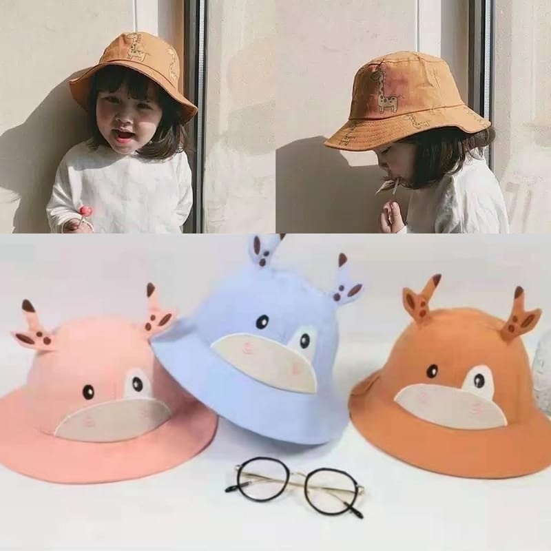 Topi Bucket Anak Balita Bayi Karakter Laki Perempuan Cewek Cowok Motif Bunny Dinosaurus Kucing Rusa Bebek Duck Badas Lucu Cute Hat Termurah