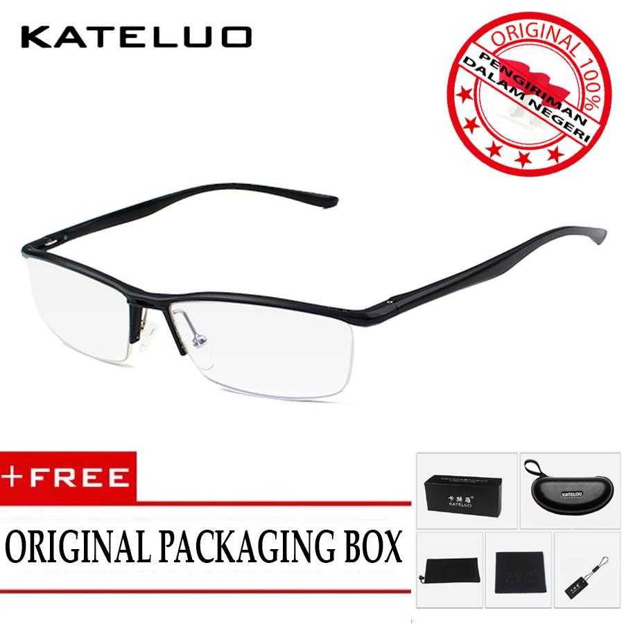 Kacamata Komputer Aluminium Anti Radiasi Frame Ringan Korean Fashion Style- Free Kotak Hardcase Original 130