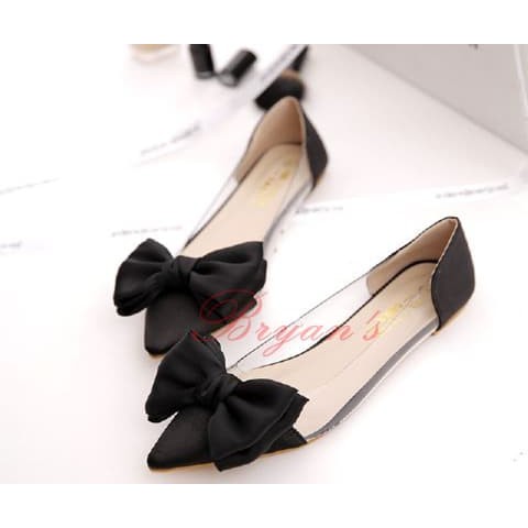 Flat shoes FLAT MIKA BOWTIE HITAM wanita