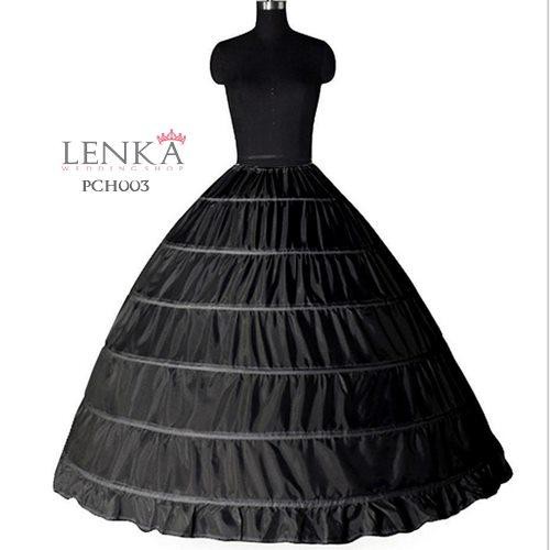 [TOKO TERPERCAYA] PETTICOAT PENGEMBANG GAUN ROK HITAM BALL GOWN 6 RING PCH003