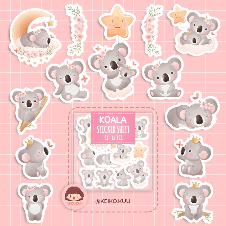 

STICKER KOALA LUCU MURAH WATERPROOF COCOK UNTUK DITEMPEL PADA CASE HP, LAPTOP, JURNAL, DLL