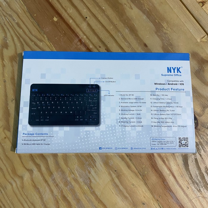 NYK BT-90 Keyboard Mini Bluetooth For Android Windows IOS Mac PC