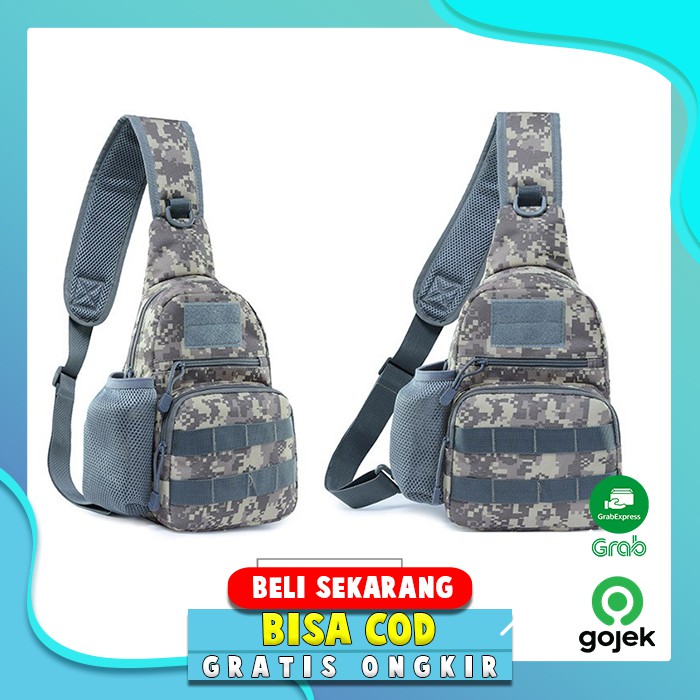 Tas Selempang Tactical Dengan Tempat Botol Slempang Army Olahraga Lari Import B284