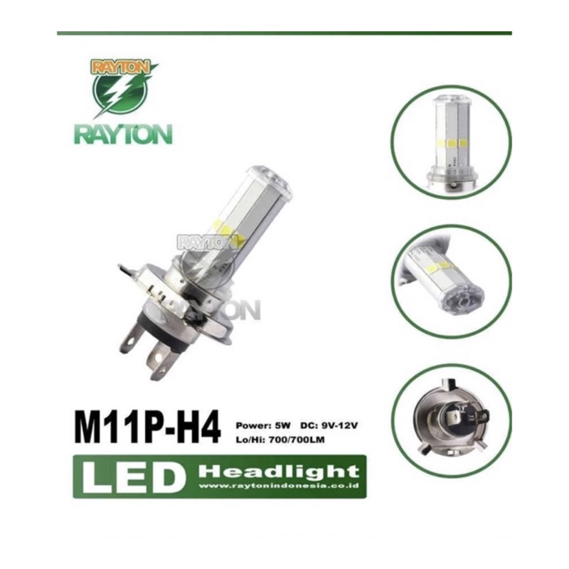 Rtd Raytone Led Otomotif M11P-H4 H6 RTD ORIGINAL LAMPU LED BEBEK MOTOR LAKI KAKI 4 VIXION TIGER  MEGA PRO MP NEW  KING SCOOPY DLL-RTD H4 M11P