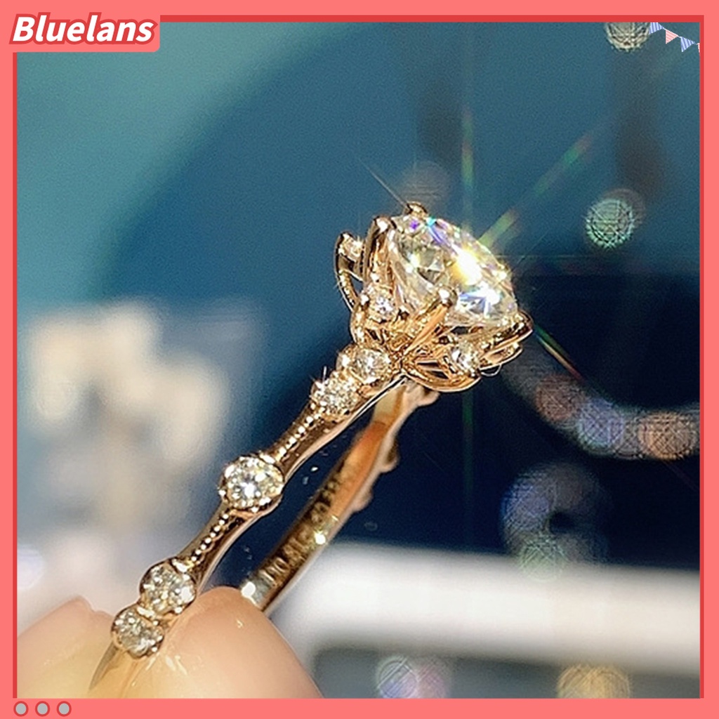 Cincin Model Open end Bentuk Snowflake Bahan Zircon Gaya Retro Untuk Wanita