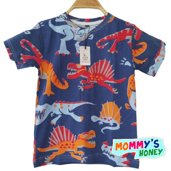 KAOS ANAK LAKI-LAKI FULLPRINT KARAKTER DINOSAURS NAVY