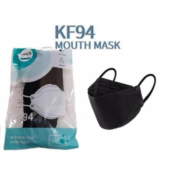 Masker Dewasa Duckbill / Kf94 / Kn95 Hitam dan Putih Isi Per Pack