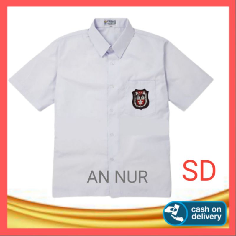 BAJU KEMEJA SERAGAM SEKOLAH SD SMP SMA PUTIH LENGAN PENDEK HEM POLOS