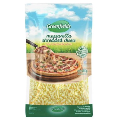 

GREENFIELDS MOZZARELLA SHREDDED CHEESE / KEJU MOZZARELLA PARUT 200GR
