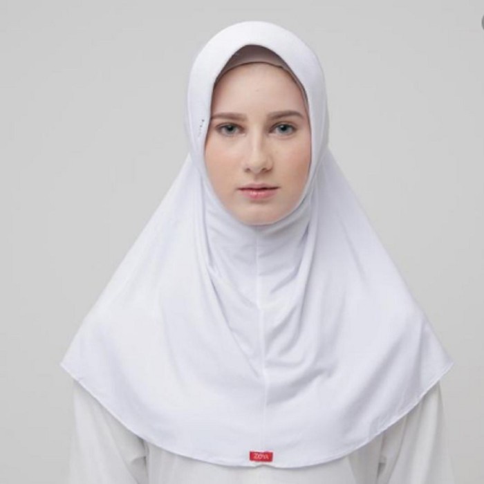 JM Jilbab Insant /Hijab Instan Bergo Polos zoya Marsha HL casual Ori - HB Putih