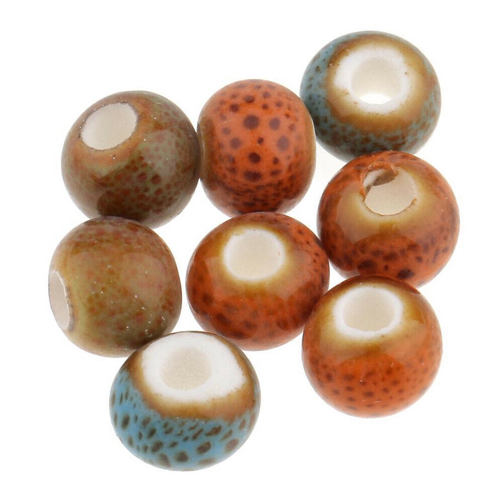 【TERSEDIA &amp; COD】100 6mm Warna DIY Manik Keramik Porselen Membuat Pesona Retro
