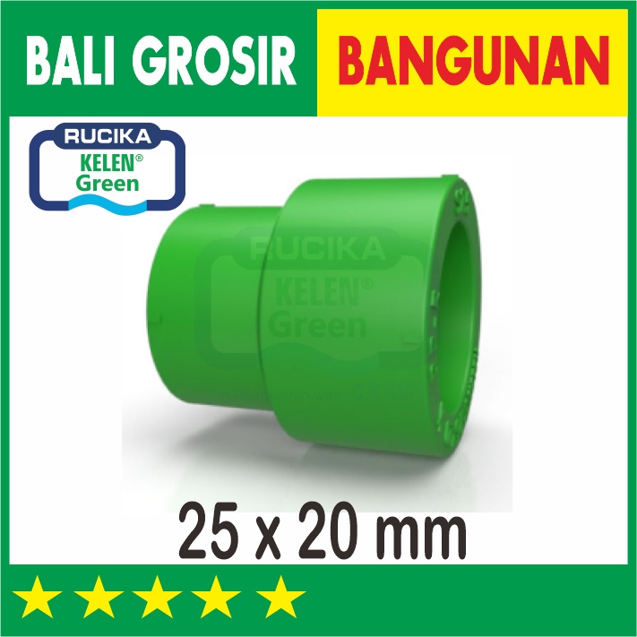 25 x 20 1/2" x 3/4" REDUCER VSOCK RUCIKA KELEN GREEN PPR FITTING PIPA