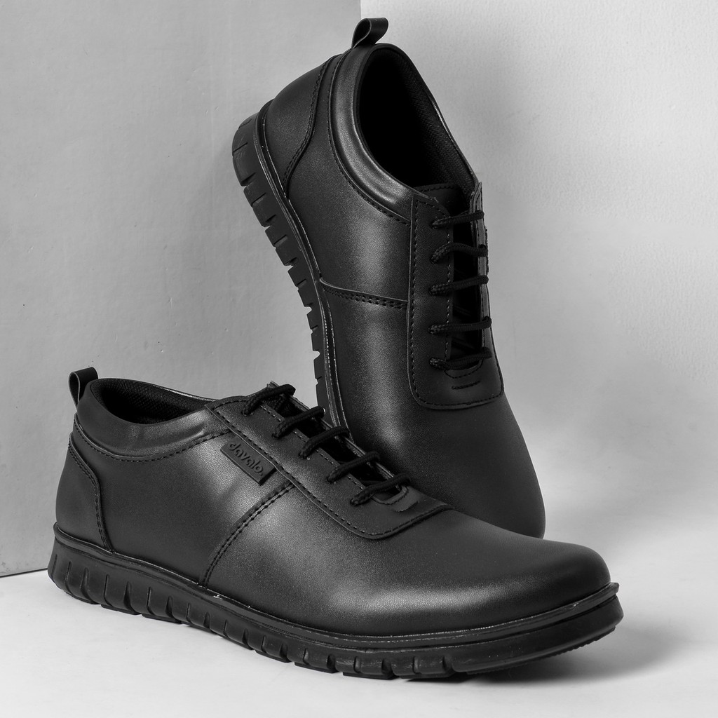 Sepatu Pantofel Pria Formal Casual Kerja Kantor d098 | Pantofel Hitam Pria-HITAM
