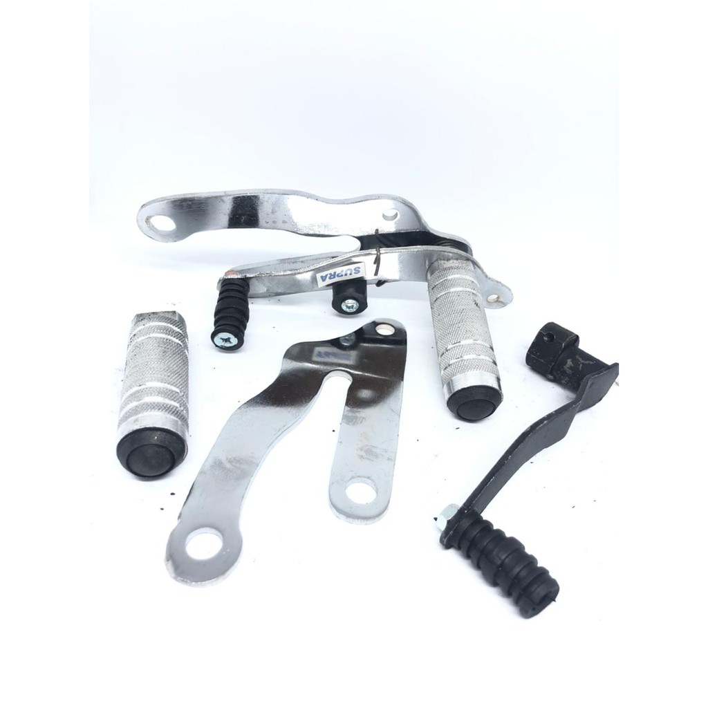 FOOTSTEP depan UNDERBONE motor SUPRA chrome besi tebal 1 set - step underbone set oper gigi motor SUPRA CHROME BESI TEBAL