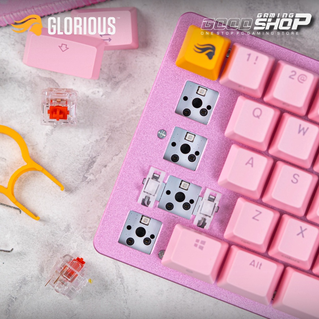 Glorious GMMK 2 65% Pre-Built PINK RGB Mechanical - Gaming Keyboard