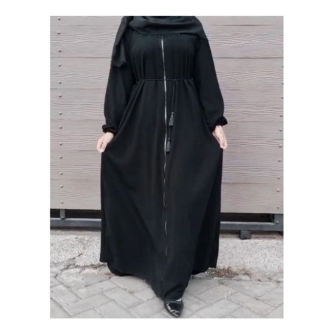 Abaya Saudi Abaya Ziper Yaman/ Gamis Hitam / Dress Hitam / Gamis Arab / Abaya Arab