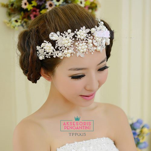 [STOK TERBATAS] AKSESORIS WANITA HEADPIECE PENGANTIN TIARA HIJAB MODERN TPP003