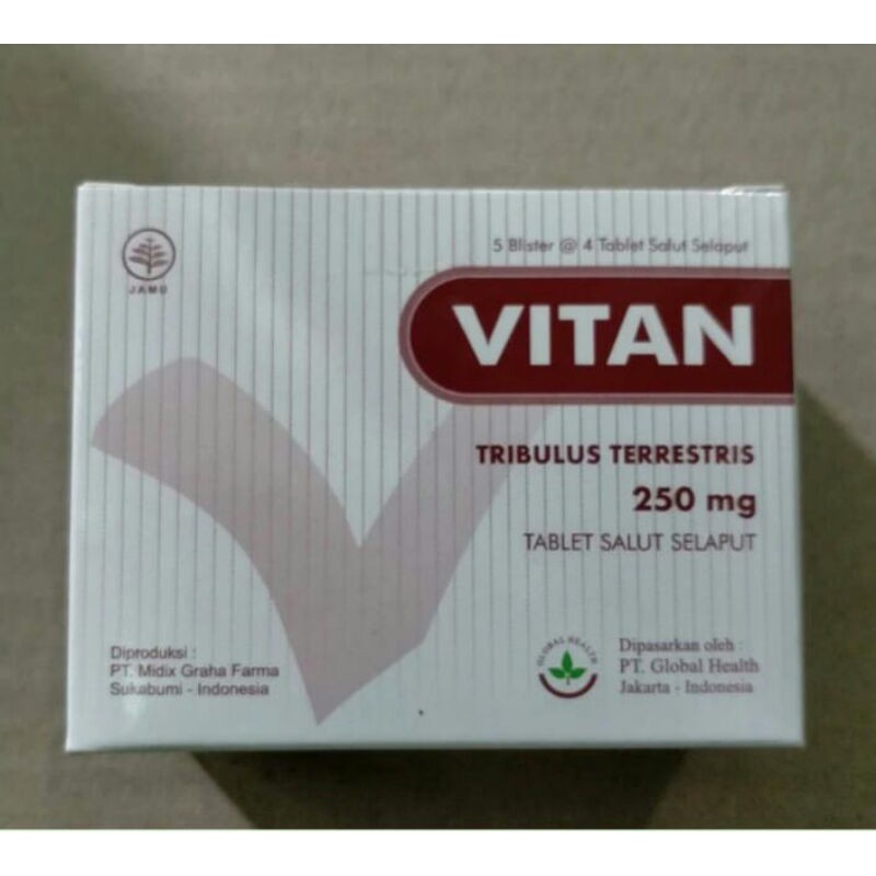 VITAN Tribulus Terrestris 250 mg -20'S (1box) mengandung zat Protodiosein prod GHP Jakarta