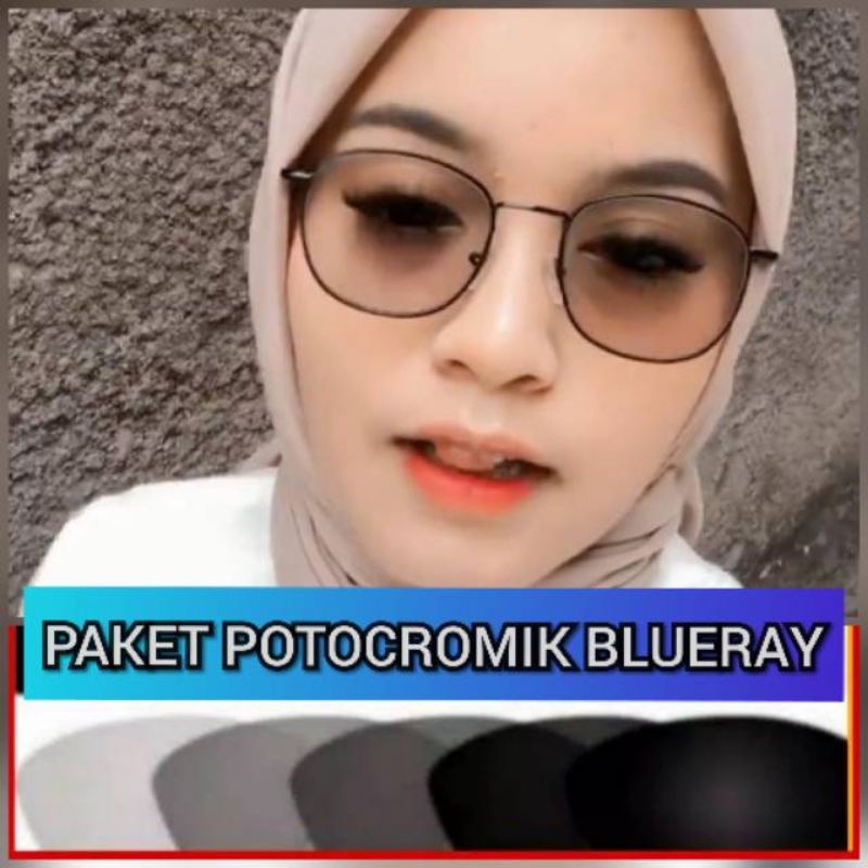 kacamata lensa bluecromic atau photocromic blueray bisa normal minus plus cilinder tergantung permintaan sampai minus 5 cyl 2 harga masih sama kaka tulis saja pesanan kaka di catatan saat order free box lap cairan pembersih kacamata