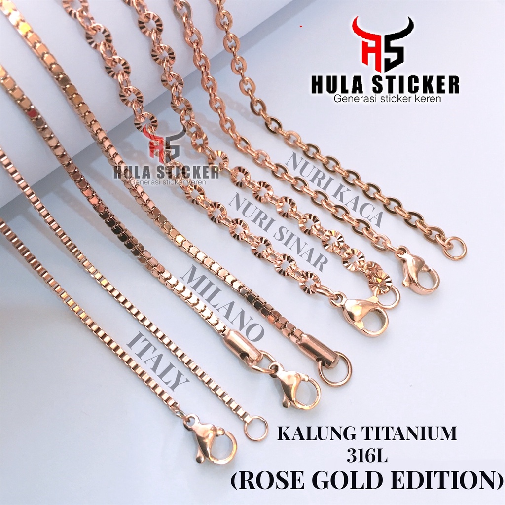 [KALUNG ROSEGOLD] Rantai Kalung MCI Titanium 316L Premium Stainless Anti Karat Pria Wanita