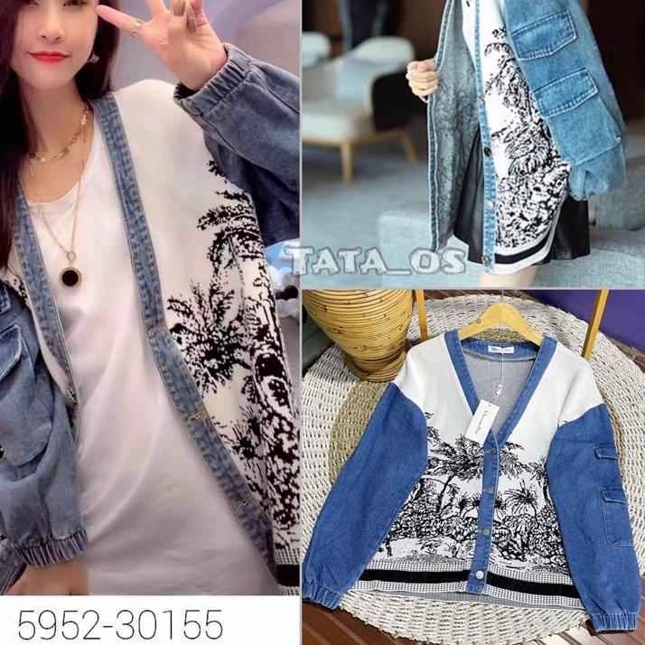 «BIG SALE» TATAOS ORI XOXO DIOR*** SWEATER CARDY PALM TREE RAJUT IMPORT MIX JEANS PREMIUM TAG LABEL