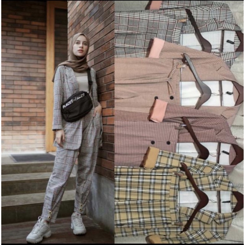 blazer set Celana Pants Vivaldi Fashion Original