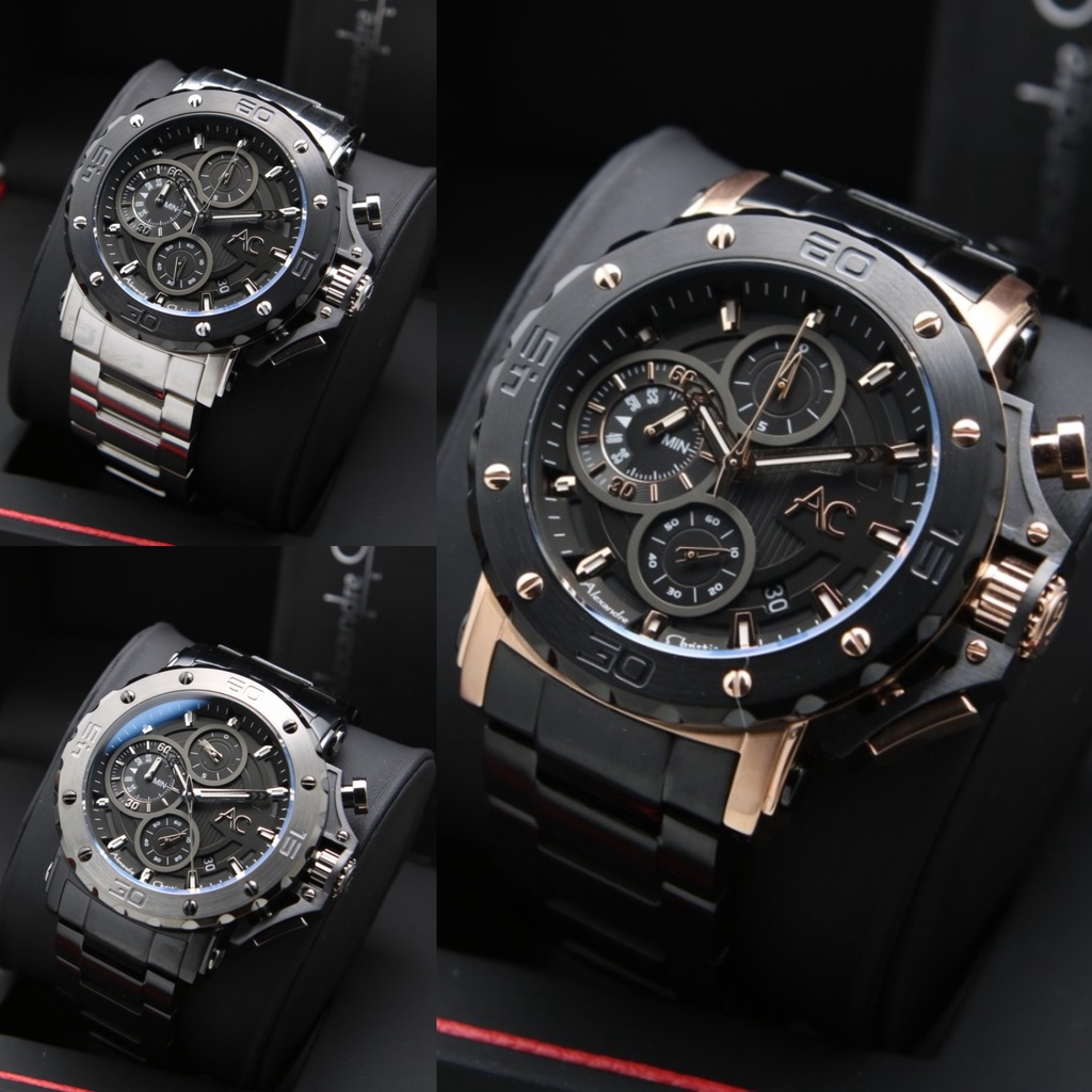 ALEXANDRE CHRISTIE AC 9205 AC9205  BLACK ROSEGOLD ORIGINAL