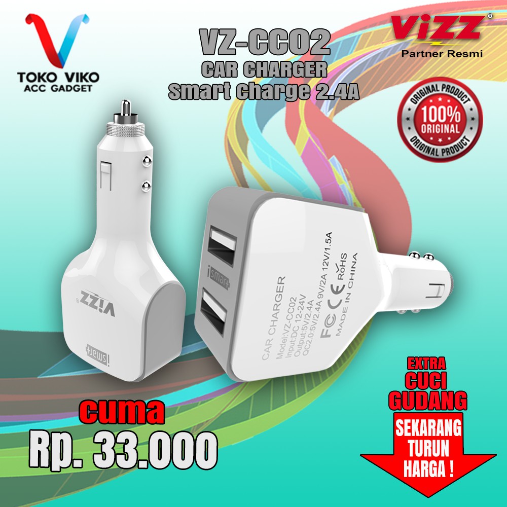 VIZZ Car Charger VZ-CC02 Dual Port