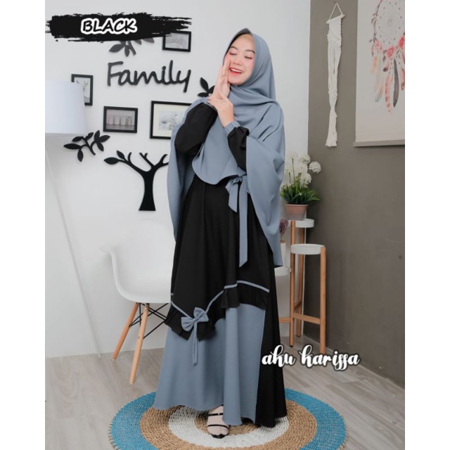 YUNISA SET SYARI ORI AKU KARISSA / GAMIS SYARI / GAMIS ITY CREPE