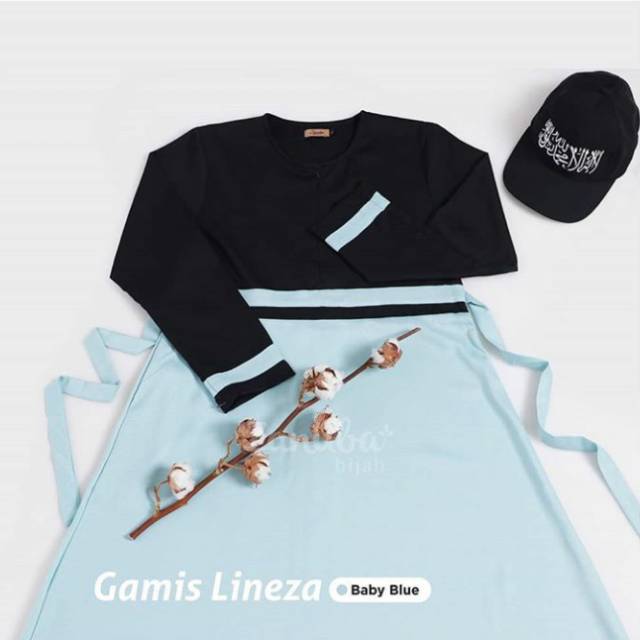 Gamis Syari. Gamis Lineza Zanuba Baby Blue