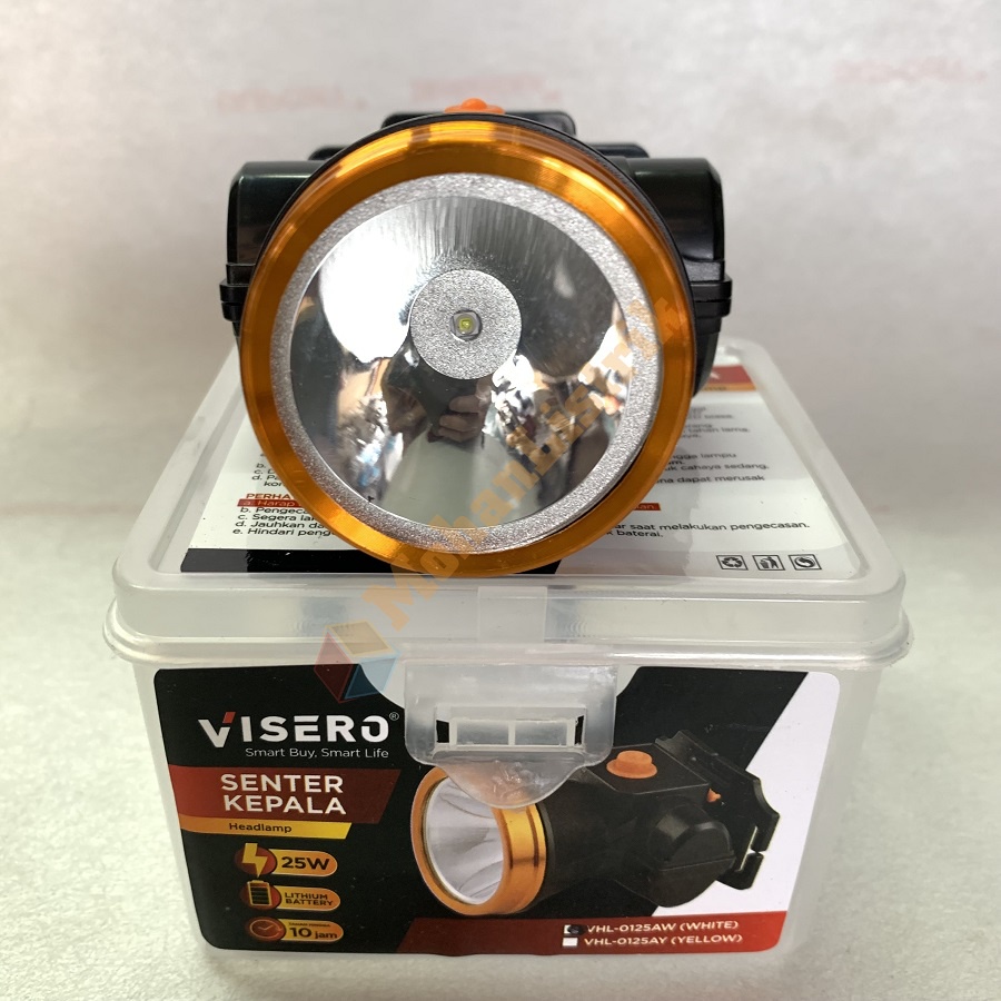 Senter Kepala Cas VISERO 25Watt 25 Watt 25W Headlamp Visero 25W Cahaya Putih