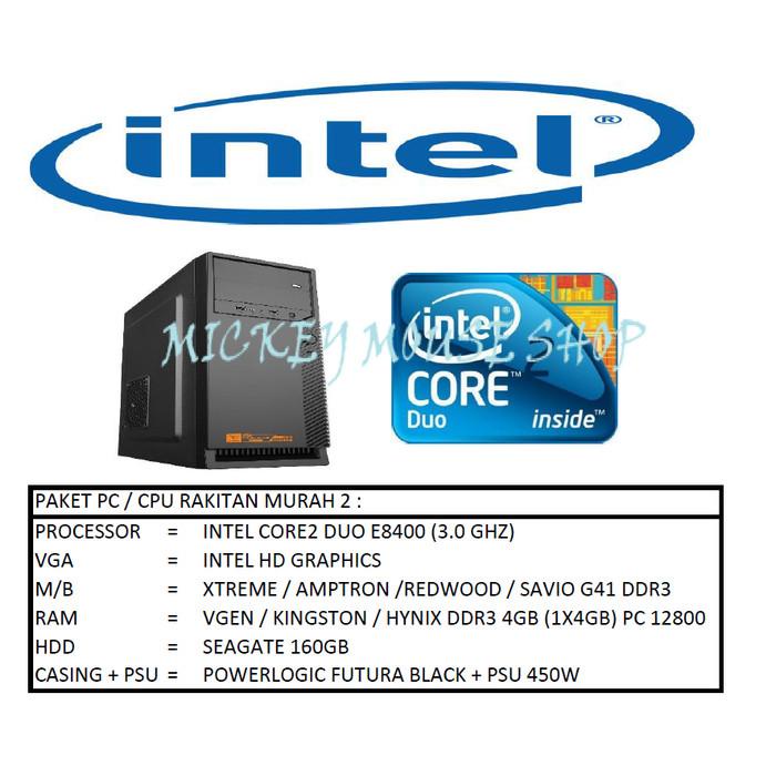 PAKET CPU RAKITAN MURAH 2/CORE2 DUO E8400 (3.0 GHZ)/RAM 4GB/HDD 160GB