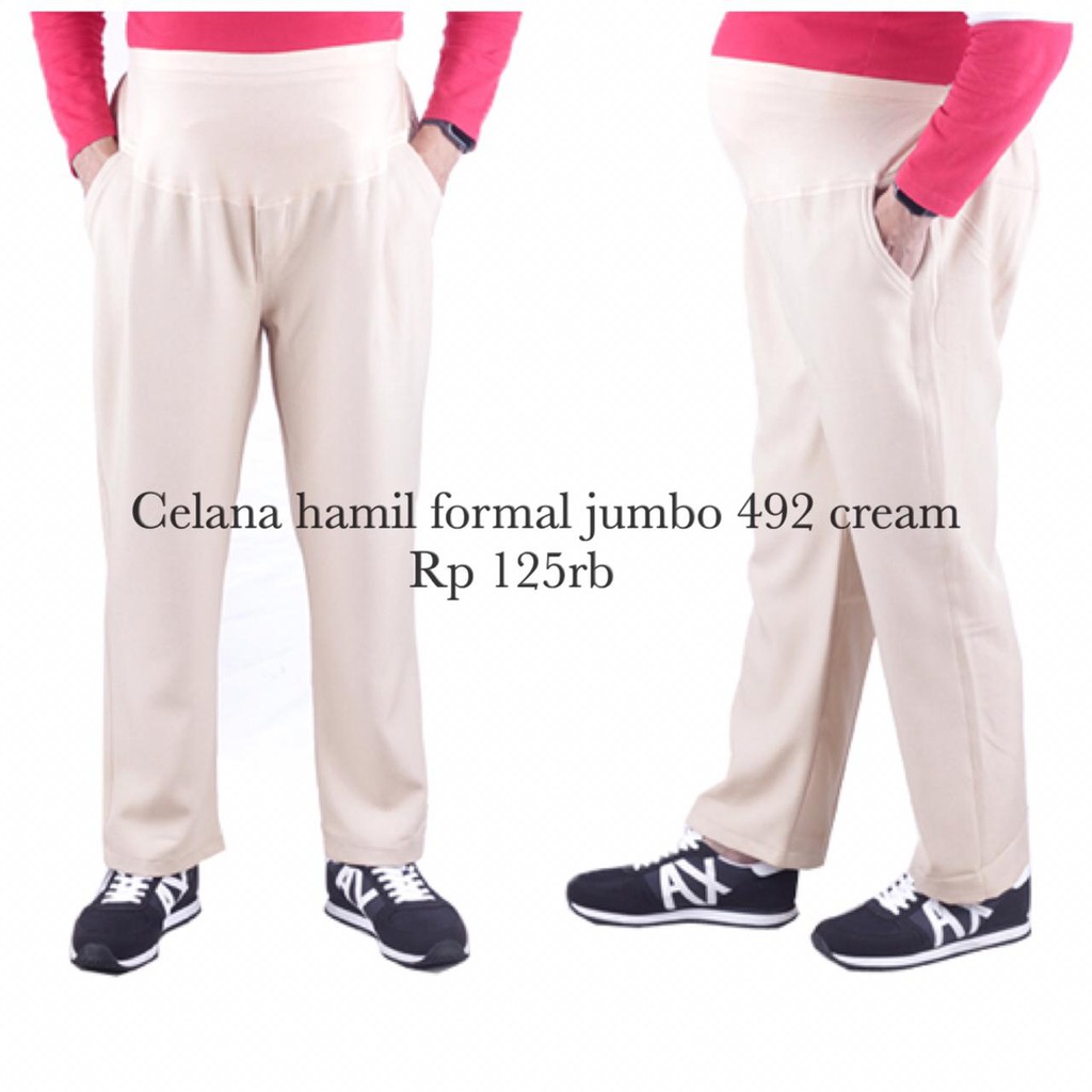 Celana Hamil Formal Jumbo 492 Cream