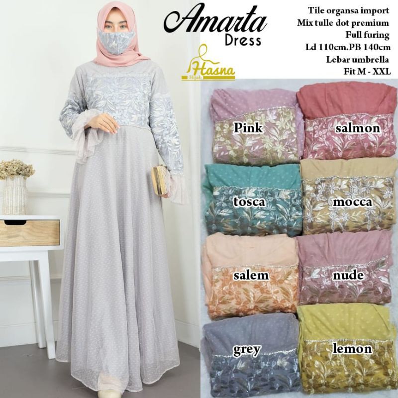 BAJU PESTA TILE ORGANZA JUMBO BIGSIZE LD 110/BAJU KONDANGAN/AMARTA DRESS BY HASNA FASHION HQ