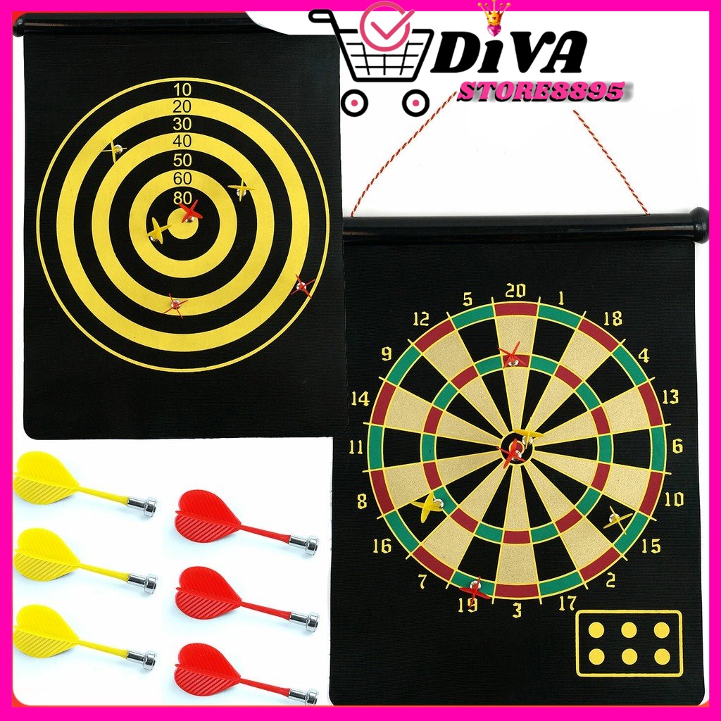 MAGNETIC DART GAME /DART GAME MAGNET / PAPAN DART DOUBLE SIDED DIVA STORE88