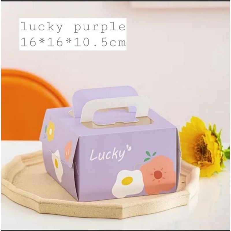 KOTAK KUE TART KECIL 16x16cm KAWAII LUCU KOTAK KUE KOREAN CAKE MINI