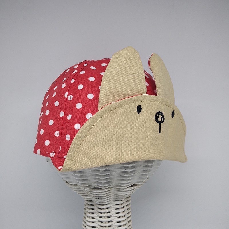 topi anak bunny ear bayi balita unisex cewek cowok-Merah