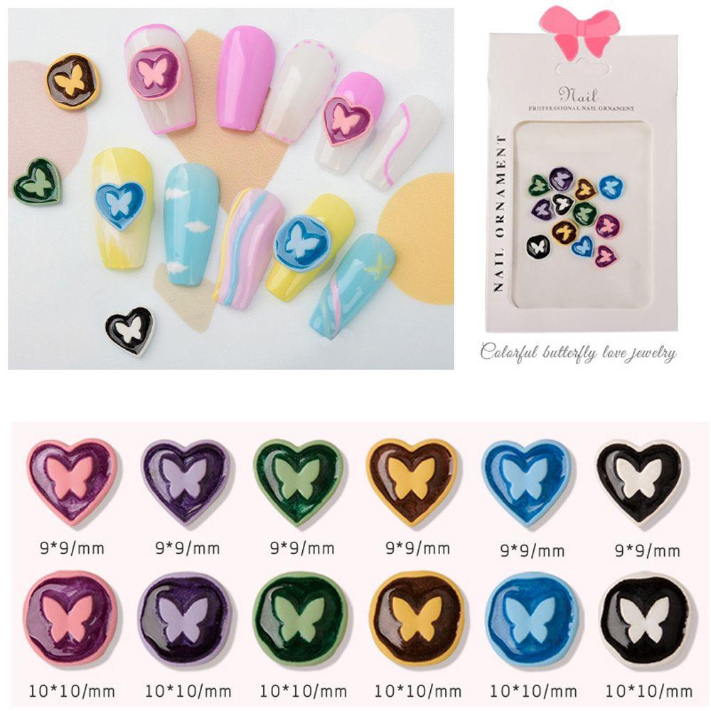 AUGUSTINA Agustina Kartun Nail Art Rhinestones Wanita Fashion Kelinci Hiasan Kuku Bunga Beruang 3D Perhiasan Kuku