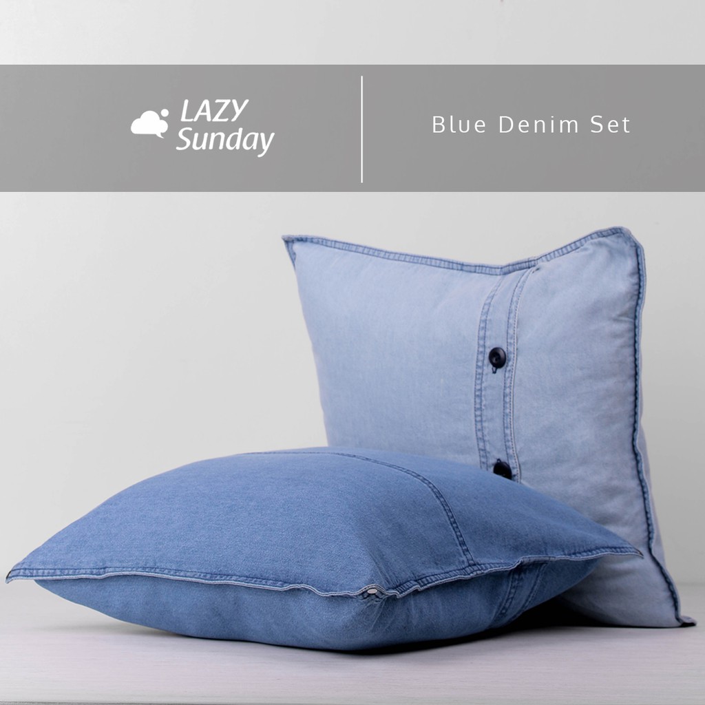 Sarung Bantal Kursi Sofa Denim Lazy Sunday