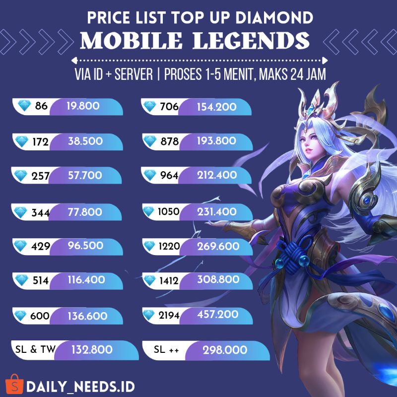 TOP UP DIAMOND MOBILE LEGENDS TERMURAH FAST LEGAL100% TOP UP DIAMOND ML FF PUBG (Part 2)