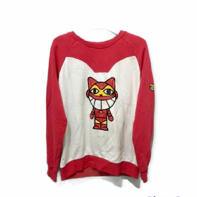 Sweater Crewneck TTOMA Iron man cat - White&amp;Red