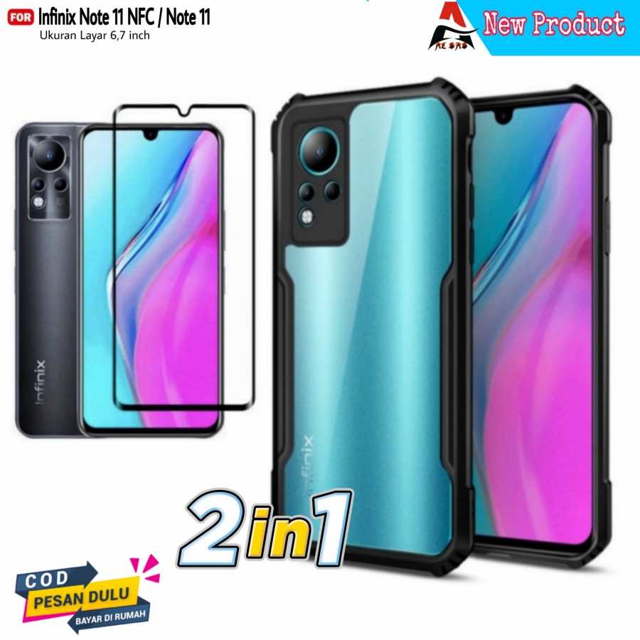Case INFINIX NOTE 11 NFC / INFINIX NOTE 11 Shockproff Camera Protection Bonus Tempered Glass Warna