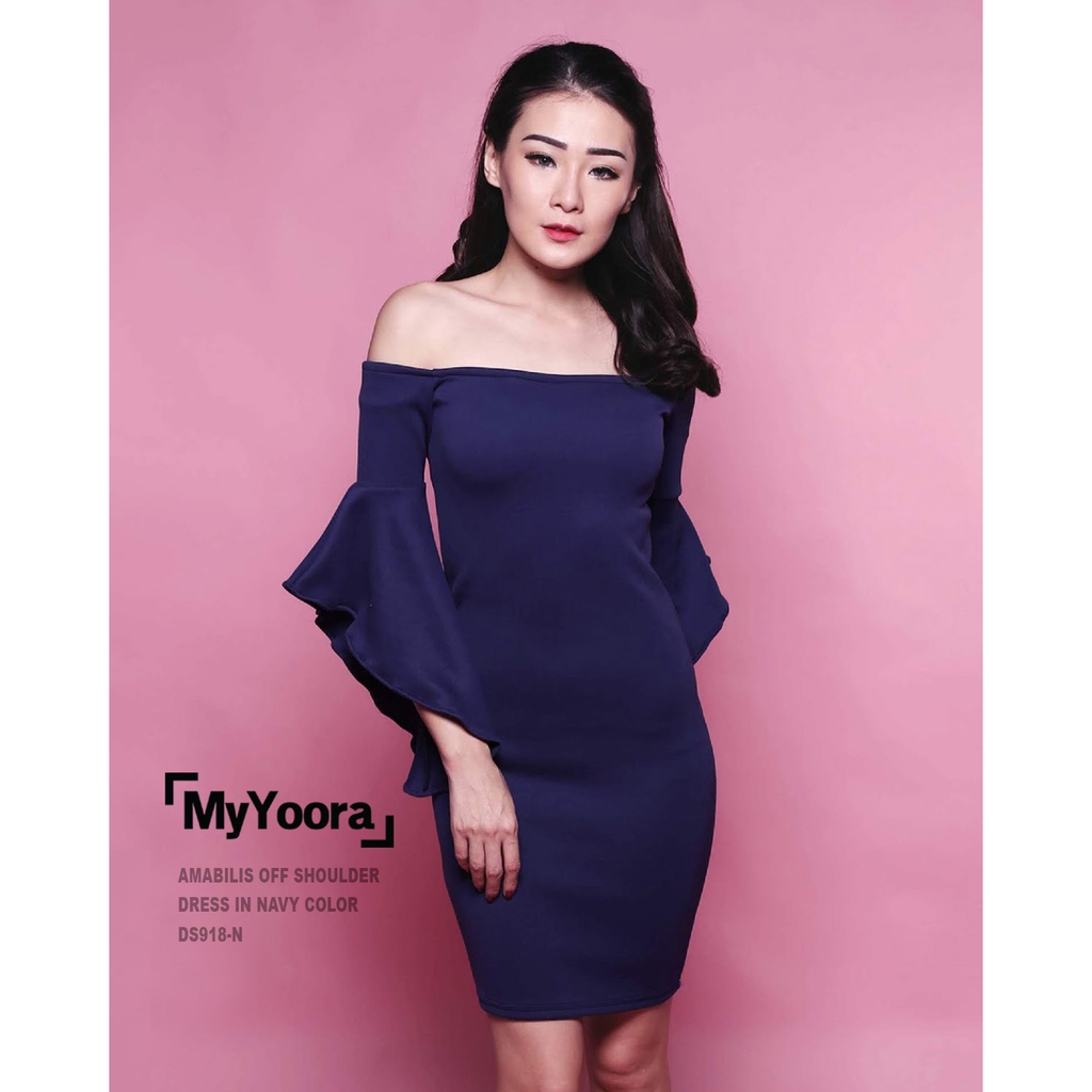 MyYoora Amabilis Off Shoulder Asymmetric Dress DS918