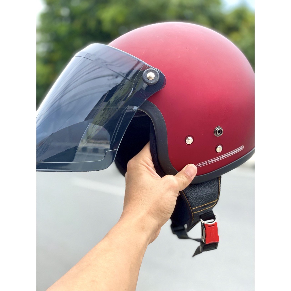 Helm Bogo Dewasa Retro Kaca Iridium Datar Sni