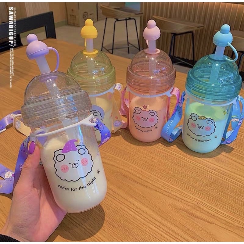 tumbler sedotan gelas lucu botol minum anak botol minum sedotan
