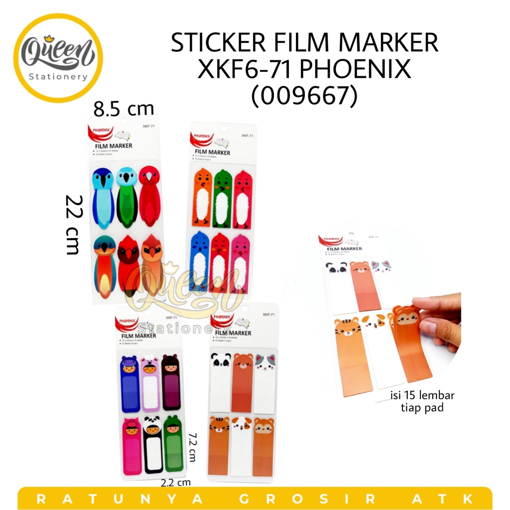

1 PAD STICKER FILM MARKER XKF6-71 PHOENIX / BOOKMARKER / PENANDA BUKU / STICK NOTE / STICKY NOTES (009667)